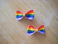 Hair Clips - Rainbow Bows - Medium