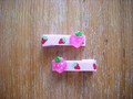 Hair Clips - Pink Strawberries - Medium