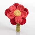 Pebble Fair Trade Crochet Flower Rattle - Red