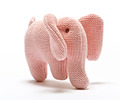 NEW! Knitted Organic Cotton Elephant Rattle: Baby Pink
