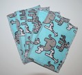 5-Pack Medium Washable Wipes: Zebra and Friends Aqua