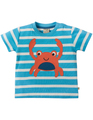 40% OFF! Frugi Little Fal Applique Tshirt: Sky Breton Crab