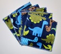 5-Pack Large Washable Wipes: Dino Plush
