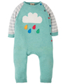 20% OFF! Frugi Cosy Knitted Romper: Aqua Cloud
