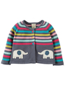 40% OFF ! Frugi Suzy Swing Cardigan: Elephant Stripe