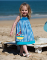 50% OFF! Frugi Mylor Border Dress: Boat  0-3 3-6 18-24 