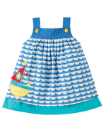 50% OFF! Frugi Mylor Border Dress: Boat  0-3 3-6 18-24 