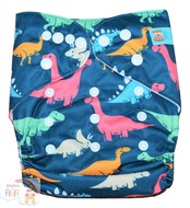 Alva Baby Onesize Nappy: Rainbow Dinosaurs