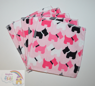 5-Pack Large Washable Wipes: Pink Scotties Velour