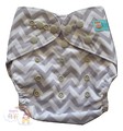 Alva Baby Onesize Nappy Wrap: Grey Chevron