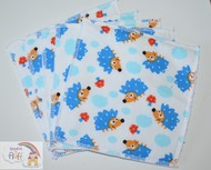 5-Pack Large Washable Wipes: Hedgehogs Towelling