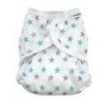 Muslinz Nappy Wrap: Mint Grey Star: Size 1