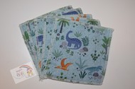 5-Pack Large Washable Wipes: Jurassic Towelling
