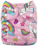 Alva Baby Onesize Nappy: Pink Unicorns