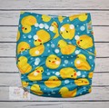 Alva Baby Onesize Nappy: Rubber Duckies Green