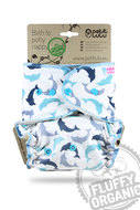 35% OFF! Petit Lulu Onesize Fitted Nappy Fluffy Organic: Little Dolphins