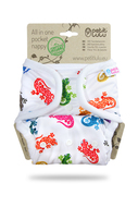 40% OFF! Petit Lulu Onesize AIO Pocket Nappy: Geckos