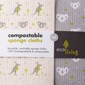 NEW! Ecoliving Compostable Sponge Cleaning Cloths 2pk: Aussie