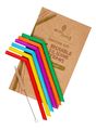 NEW! Ecoliving 6pk Silicon Straws Set: Smoothie Width