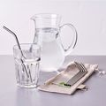 NEW! Ecoliving 5pk Stainless Steel Angled Straws Pack