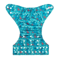 Alva Baby Onesize Nappy: Festive Print Teal