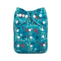 Alva Baby Onesize Nappy: Festive Print Teal