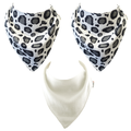 NEW! Muslinz 3 Pk Bamboo/Organic Cotton Muslin Dribble Bibs: Leopard