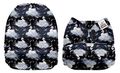 SPECIAL OFFER! Mama Koala Onesize Pocket Nappy NO INSERTS: Swans on Black