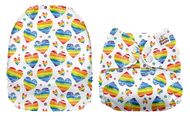 SPECIAL OFFER! Mama Koala Onesize Pocket Nappy NO INSERTS: Rainbow Hearts