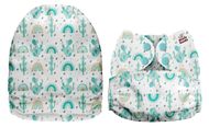 SPECIAL OFFER! Mama Koala Onesize Pocket Nappy NO INSERTS: Cactus & Rainbows Plush