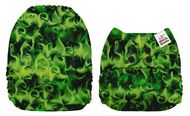 SPECIAL OFFER! Mama Koala Onesize Pocket Nappy: NO INSERTS: Green Flames