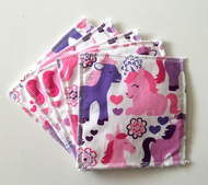 5-Pack Large Washable Wipes: Pink Unicorns