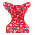 Alva Baby Onesize Nappy: Planets Red