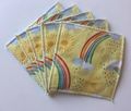 5-Pack Large Washable Wipes: Rainbows (Baby Blue Backing)