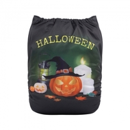 Alva Baby Onesize Nappy: Halloween Pumpkin Witch