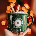 NEW! Buttons Laundry Later 15oz Ceramic Mug: Evergreen