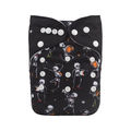 NEW! Alva Baby Onesize Nappy: Skeletons Black