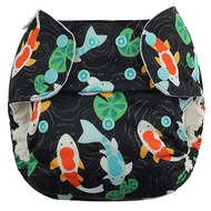 30% OFF! Blueberry Onesize Deluxe Pocket Nappy: Koi *NO INSERTS