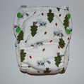 25% OFF! Dunk n Fluff Fitted Nappy - XS - Raccoons