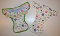 30% OFF! Dunk n Fluff Fitted Nappy & Wrap Set - M - Tossed Floral