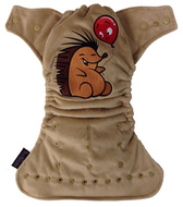 Weenotions Onesize Front Snap Pocket Nappy - Hedgehog and Balloon