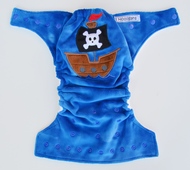 30% OFF! Hooligans Onesize Pocket Nappy: Pirate Ship