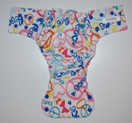 30% OFF! Fluff and Stuff Hybrid Fitted Nappy - Small - Peace