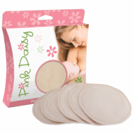 Pink Daisy Pack of 3 Nursing Pads: Bamboo