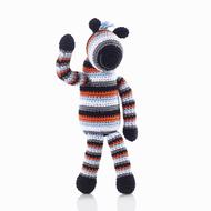 Pebble Knitted Zebra Rattle