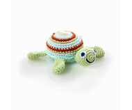 NEW! Pebble Crochet Turtle Rattle: Green
