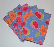 5-Pack Medium Washable Wipes: Flowers and Strawberries