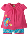 55% OFF! Frugi Smock Outfit: Raspberry Sky Starfish 0-3m