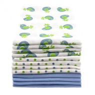 NEW! Muslinz 12pk Muslin Squares: Birds Combo Blue