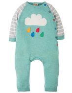 50% OFF! Frugi Cosy Knitted Romper: Aqua Cloud